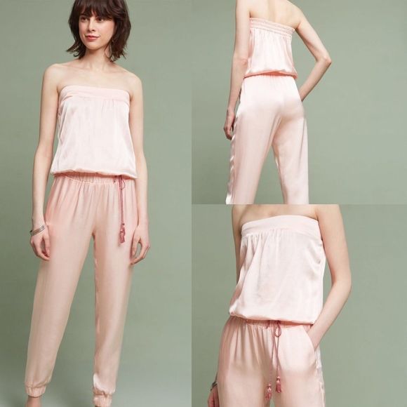 ANTHROPOLOGIE SHIMMER STRAPLESS JUMPSUIT NWT - Picture 1 of 6